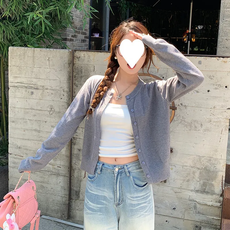 Brownm Brownm Cardigan Women 2025 Early Spring New Coat Yellow Coat Autumn High-End Small Sweater