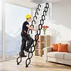 [US Local Warehouse] 12 Steps Pull Down Attic Ladder 11.2ft Up to 600lbs Retractable Scissor Ladder with Anti-Slip Steps Attic Loft Stairs for Home Indoor Outdoor