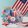 America Flag Acrylic Special Shape Independence Day Flower Candle Diamond Painting Desk Ornament Kit