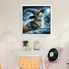 Broomstick Cat-11CT/14CT Stamped Cross Stitch 40*40cm
