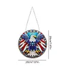 5D Diamond Painting Double Sided Effect  Stained Glass Panel Decorative Home Garden Decoration Hanging Kit(Eagle)