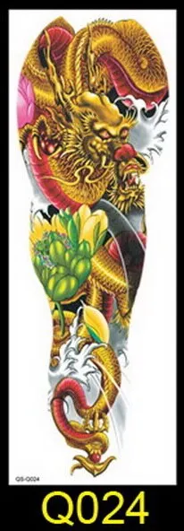 1PC NEW 48*17cm Full Flower Arm Tattoo Sticker 40models Fish Peacock Lotus Temporary Body paint Water Transfer fake Tatoo sleeve