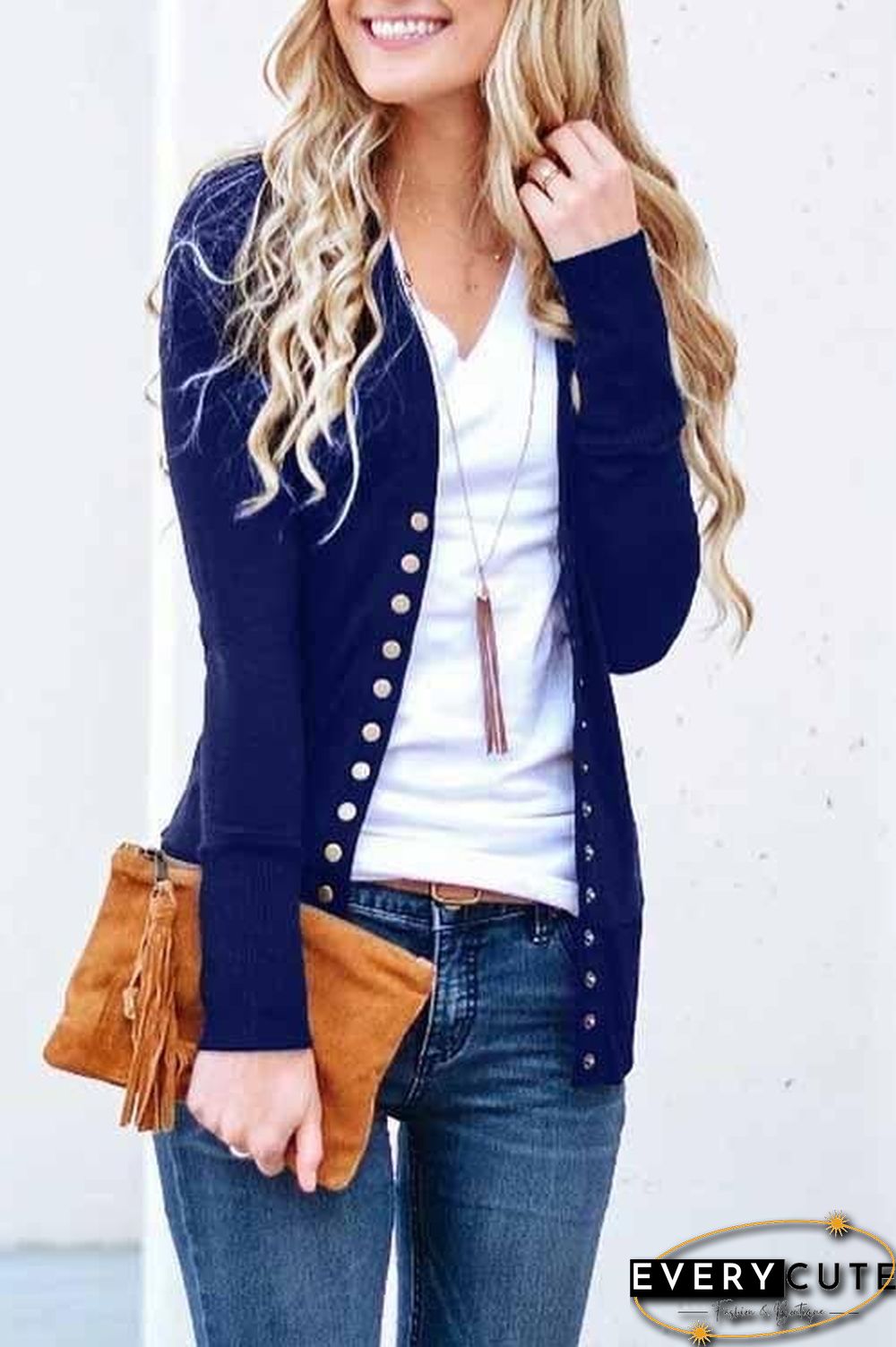 Long Sleeves Buttons Design Cardigan Tops(7 Colors)