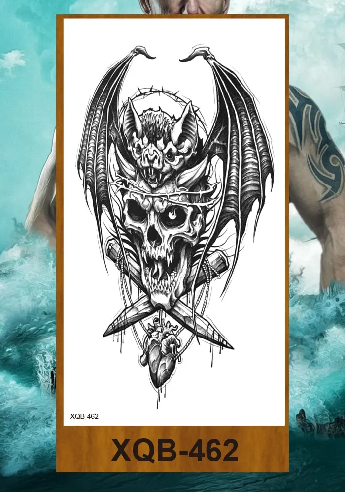 Tattoo Sticker Tribal Mighty Tiger Tatoo Men Women Africa Serengeti Lion Temporary Tattoo Black Indian Warrior Waterproof Flash