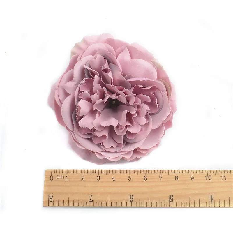 2/10/50pcs 8CM Large Artificial Silk Peony Flower Head For Wedding Party Decoration DIY Flower Wall Scrapbook Fake flowers Craf