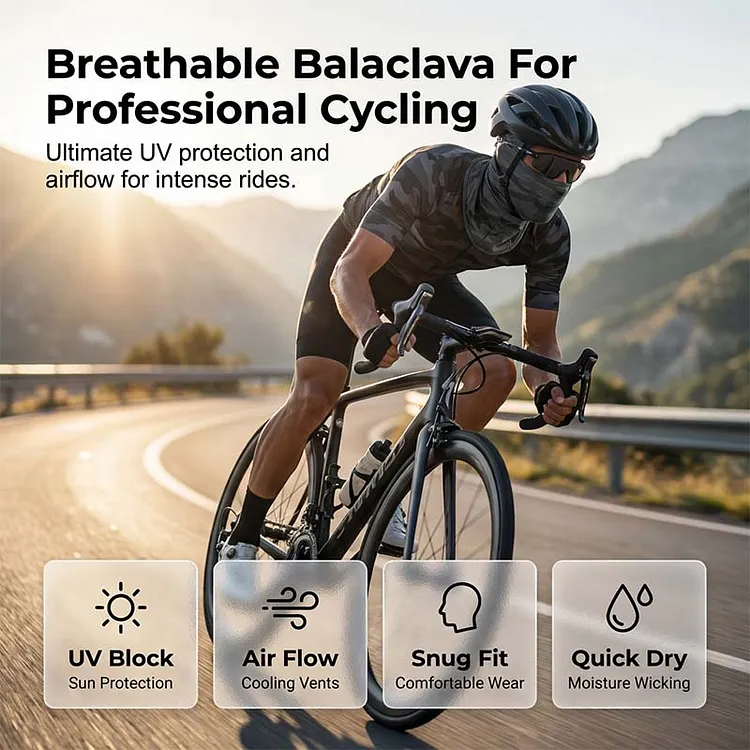 Passamontagna traspirante con protezione UV per ciclismo