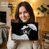 (20x30cm)DIY Umbrella Lady Framed Handmade Pearl Painting Art Craft Kit Living Home Decor