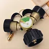 Y Splitter Adapter Propane Adapter with Gauge 2 Way Gas Adapter for Camping