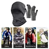 Warm Beanie Hat with Scarves and Touch Screen Gloves for Men and Women (Grey)