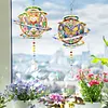 2pcs DIY Diamond Painting Butterfly Wind Chimes Crystal Window Suncatcher Craft Set Birthday Gifts Home Garden Decor