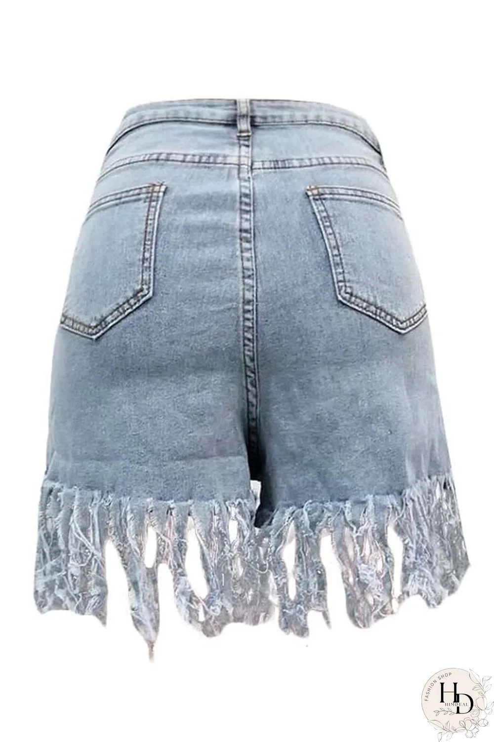 Blue Polyester Fashion Casual tassel Plus Size