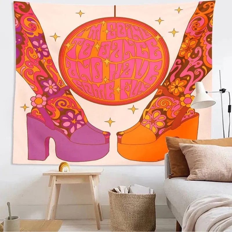 Colorful Wall Tapestry Hanging Rainbow Decor for Girls Dorm Roon Decoration INS Trippy Tapestry Psychedelic Wall Prints