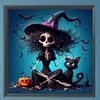 Halloween Skeleton Witch-Full Square Diamond Painting(35*35CM)