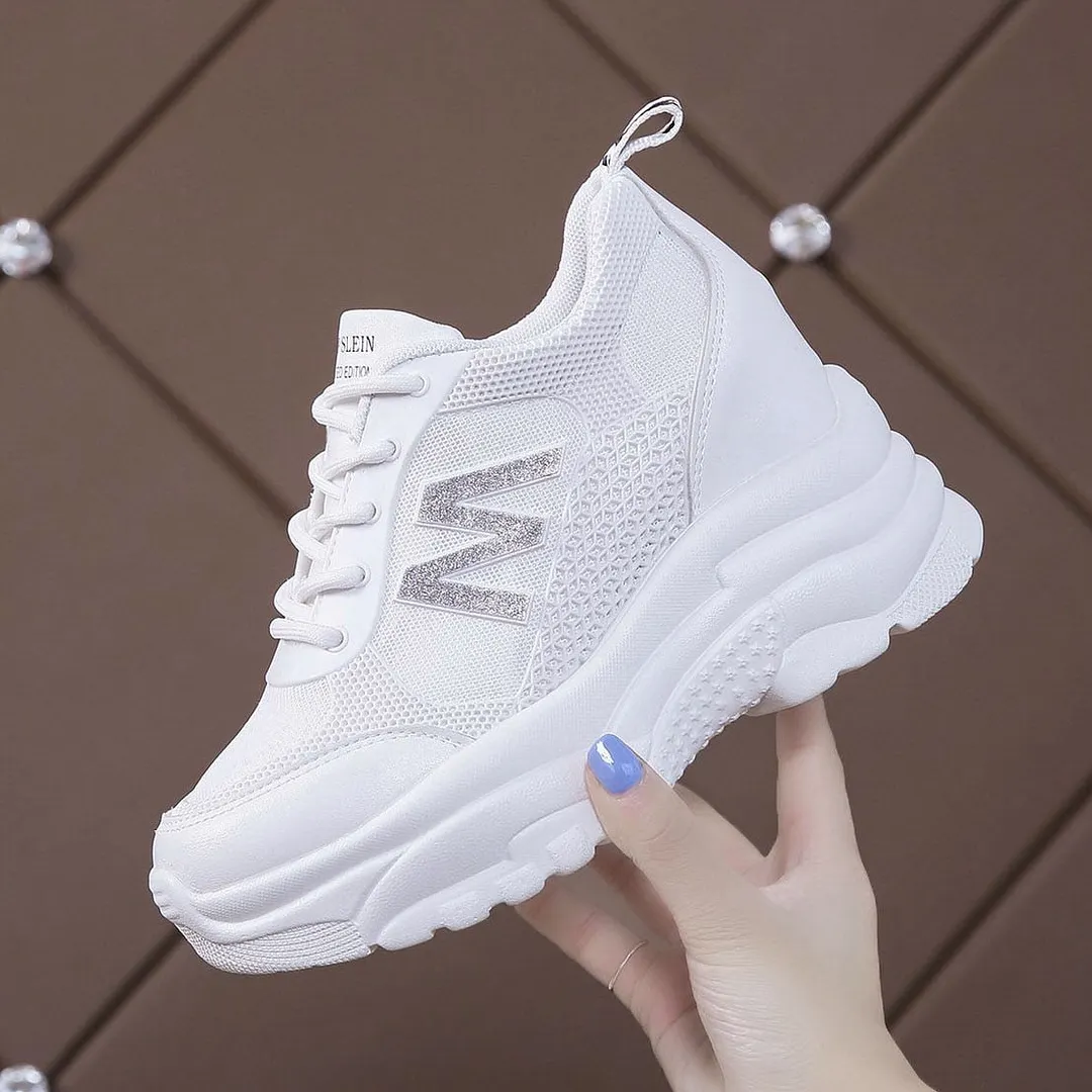 Thick Bottom Womens Breathable Chunky Sneakers Spring Height Increasing Vulcanize Shoes Woman Platform sneaker women Trainers