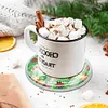 [Upgrade]6pcs Set Xmas Theme DIY Diamond Painting Coasters Kit with Holder for Craft Gift