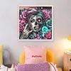 Skull Girl-11CT Stamped Cross Stitch 40*40cm/15.75*15.75in