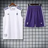2025/2026 Real Madrid Pre-Match Training White Vest+Shorts Football1:1 Thai Quality