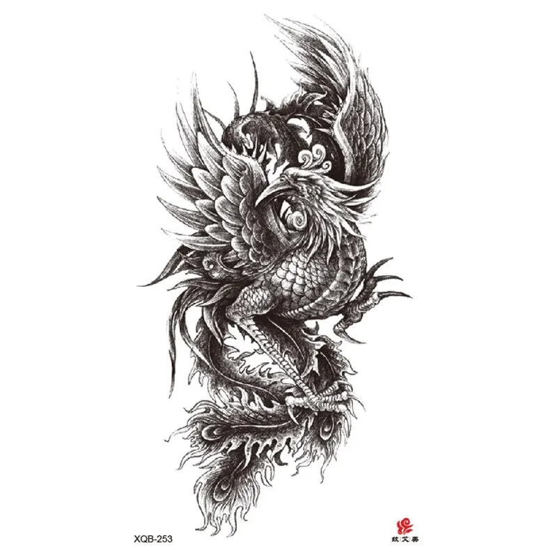 Sdrawing Temporary Sleeve Tatooo Stickers Tiger Lion Elephant Rose Flowertattoo Arm Body Art Fake Tatoo Male Female Black