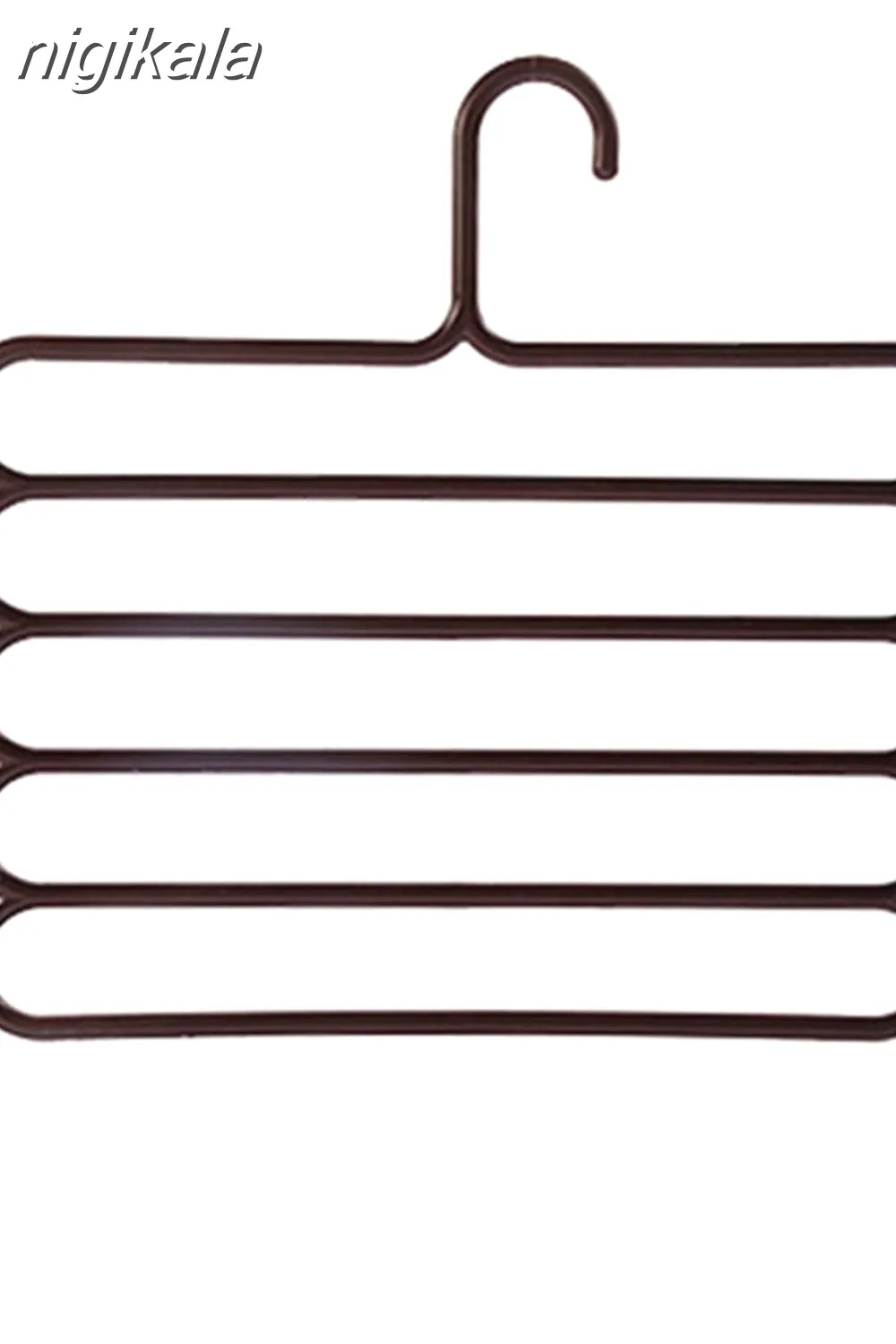 nigikala Hanger 5-layer Pants Rack Wardrobe Organizer Storage Rack Tie Scarf Belt Rack Non-slip Space-saving Plastic