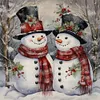 (Stamped/Counted) Christmas Snowman-11CT Cross Stitch 45*45cm