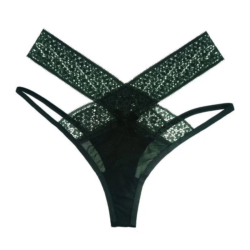 CINOON New Women Sexy Lace Panties Low-waist Underwear Thong Female G String Breathable Lingerie Hollow out Solid Intimates