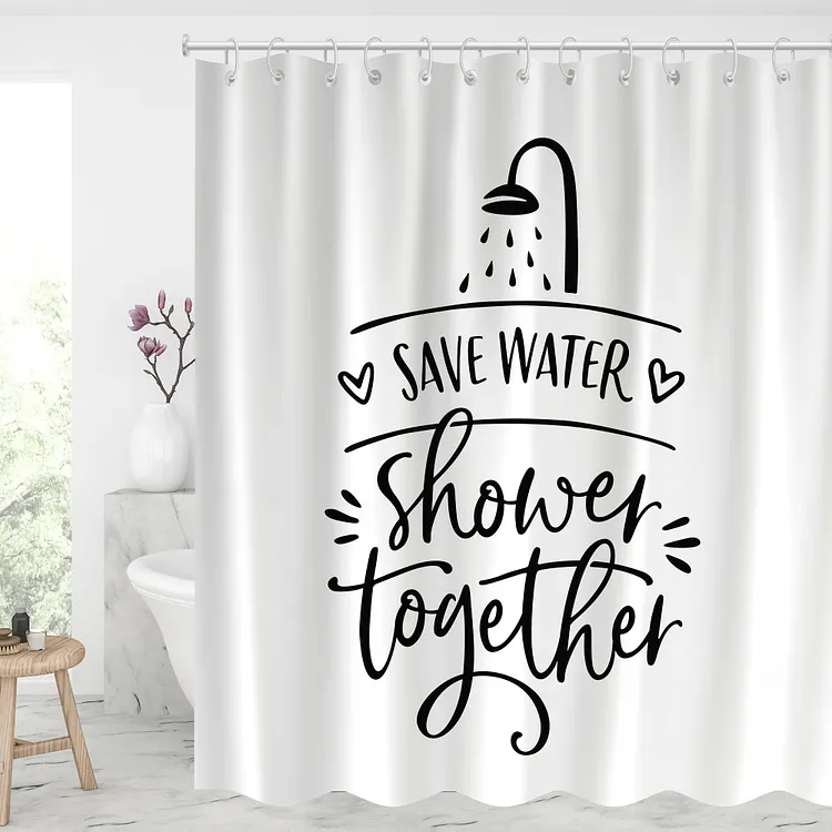 Waterproof Shower Curtains With 12 Hooks Decor - Shower Together