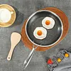 304 Stainless Steel Frying Pan With Handle Universal Steak Cooking Pot Non-Coated Single Sided Honeycomb Skillet Suitable for Fried Egg Steak