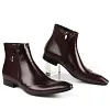 Mens Pointed Toe Ankle Leather Dress Boots
