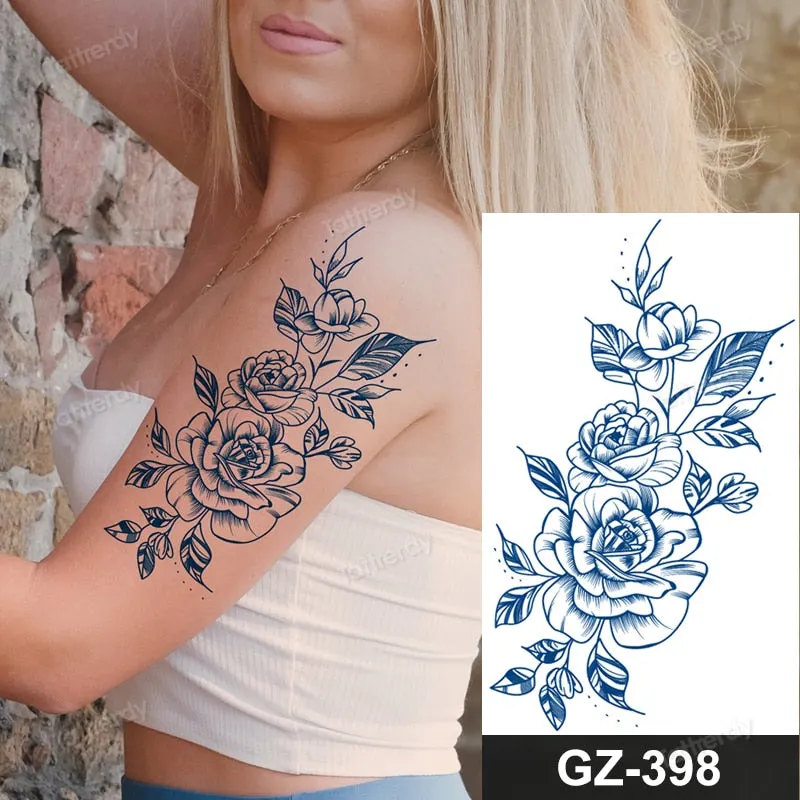 juice long lasting tatto sticker wings angel moon sun compass dragon fake tattoo waterproof transfer tatouage temporaire femme
