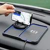 2-in-1 Anti-Slip Wireless Charging Mat with Phone Holder Wireless Charging Pad for Car 360 Degree Rotation Fit for iPhone 17/16/15/14/13/12 Pro for Android