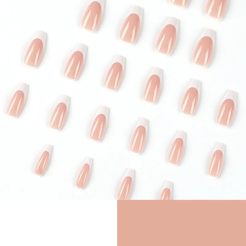 Churchf Simple White French Nail Wear Long Nail Nail