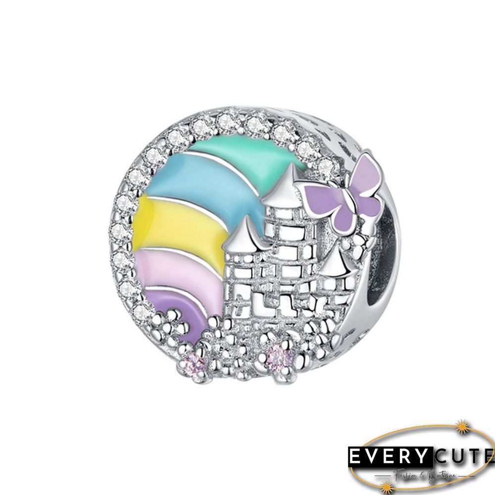 NEW Fashion Jewelry Making 925 Sterling Silver Rainbow bicycle unicorn Butterfly Arrow Heart Pendants for Necklace European charms Silver beads for bracelet DIY Christmas