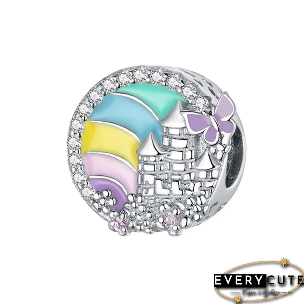 NEW Fashion Jewelry Making 925 Sterling Silver Rainbow bicycle unicorn Butterfly Arrow Heart Pendants for Necklace European charms Silver beads for bracelet DIY Christmas