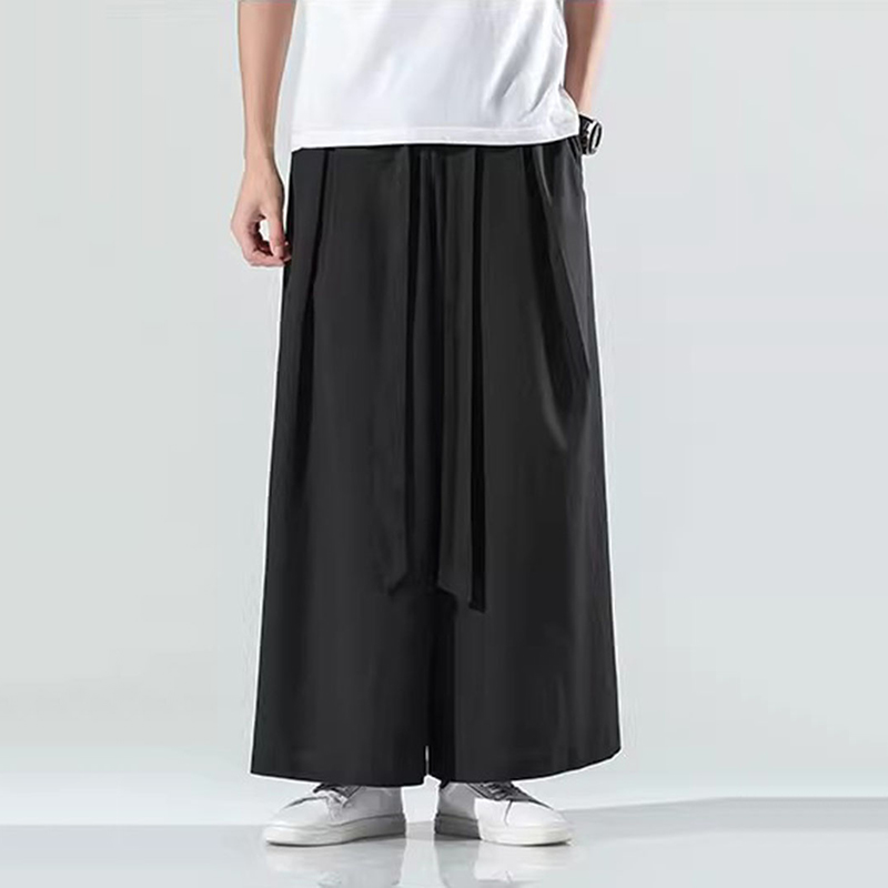 Men's Vintage Japanese Waistband Pocket Loose Casual Pants  artssus