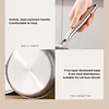 316 Stainless Steel Frying Pan With Lid Household Uncoated Cookware Non-Stick Even-Heating Flat Bottomed Skillet Suitable for Fried Egg Steak