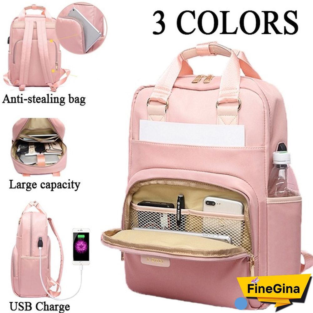 Fashion Anti-theft Bag Travel Waterproof Backpack Women Large Capacity Business USB Charge Laptop Backpack Leisure bag Laptop bag 13 13.3 14 15 15.6inch