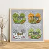 (Stamped/Counted) Four Seasons - 14CT 2 Strands Cross Stitch 33*33cm/12.99*12.99in(Brand)