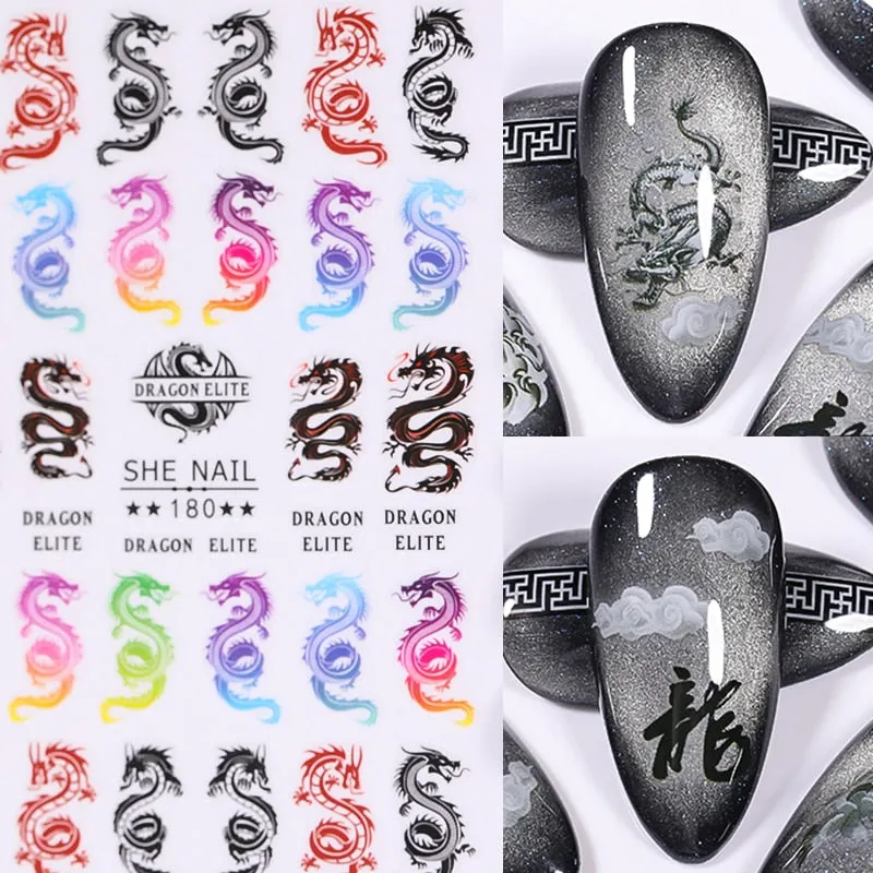 1PC Animals 3D Nail Stickers Leopard Zebra Transfer Stickers Kiss Letter Number Nail Art Stickers Colorful Nail Art Decoration