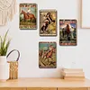 4PCS cavalier - Ensemble de panneaux en m&eacute;tal(20*30cm)
