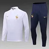 2022 France Half-Pull Training Suit White Football Shirt Set love fball