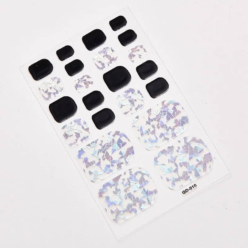 22 Tips/Sheet Shiny Nail Decoration Nail Adhesive Nail Accesoires Nail Art Decoration Nailart Sticker Adesivos Nail Tape