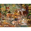 (Big Size)Deer In The Forest - 11CT Stamped Cross Stitch - 60*45cm - Animal