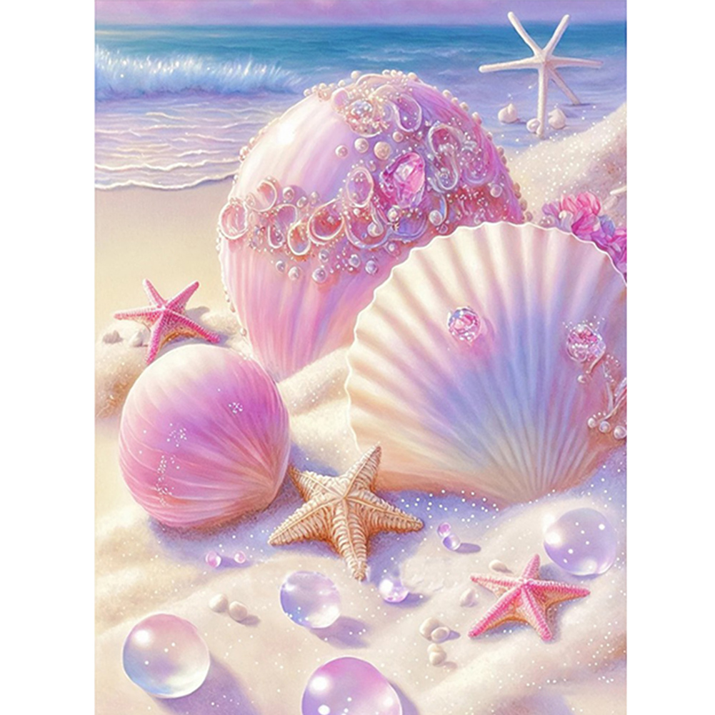 Pink Shells-Paint by Numbers-16"x20"/40x50cm