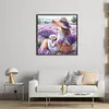 Girl And Puppy In Flower Field-11CT Stamped Cross Stitch 40*40cm/15.75*15.75in