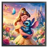 Princess Belle And Stitch - 11CT Stamped Cross Stitch - 40*40cm - Disney