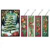 (US Local)Christmas Tree A5 Size Diamond Painting Notebook Set with 4Pcs Bookmark Gift