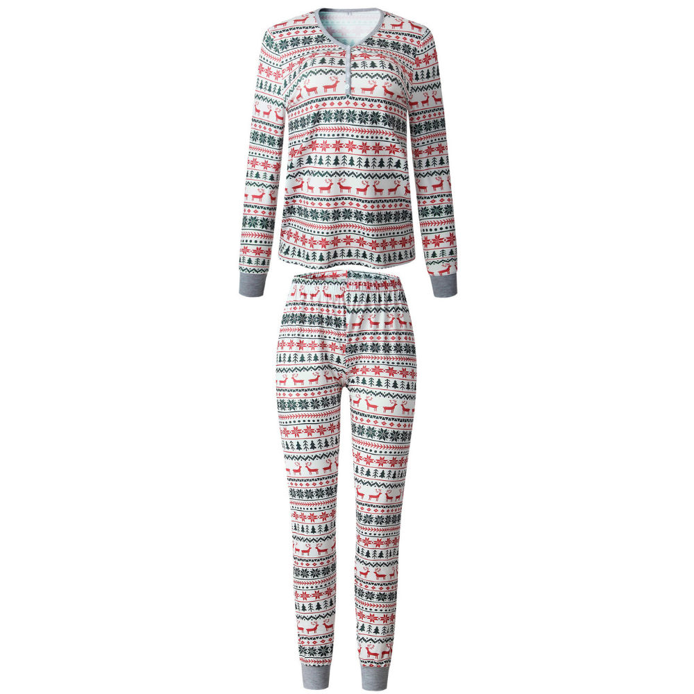 Christmas Tree and Reindeer Patterned Family Matching Pajamas Sets(with Pet Dog Clothes)