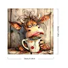 (US Local)Paint By Numbers Kit On Canvas DIY Oil Art Cow Picture Home Wall Decor 30x30cm