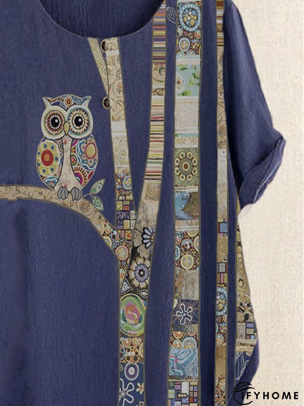 Deep Blue Short Sleeve Vintage T-shirt | IFYHOME