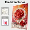 Red Roses DIY Pearl Painting Kit with Frame 30x40cm Pearl Gem Paintings Picture Arts Craft for Adults Beginners Gift Home Wall Decor